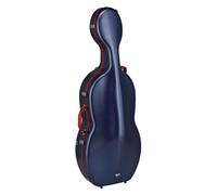 Estuche para violonchelo GEWA FUN Series policarbonato 4/4 azul/rojo, interior negro, 2 correas de mochila desmontables, bolsillo para accesorios, suspensión acolchada, asa lateral adicional