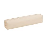 Estuche pequeño con cremallera, organizador de almacenamiento cómodo, beige