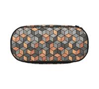 Estuche pequeño con Cubos de hormigón y Cobre, Estuche de Gran Capacidad para lápices, Organizador de papelería de Oficina.