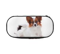 Estuche pequeño con diseño de Perro Papillon Esponjoso, Estuche de lápices de Gran Capacidad, Organizador de papelería de Oficina