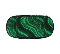 Estuche pequeño con Textura de malaquita, Estuche de Gran Capacidad para lápices, Organizador de papelería de Oficina.