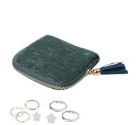 Estuche Pequeño de Joyas - Organizador Compacto Con Cremallera,Caja De Joyas Viajera De Franela - para Collar, Anillo, Mujeres, Adolescentes, Niñas, Amigas, Señora, Madre, Vacaciones, Viaje Largo