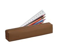 Estuche pequeño - Estuche pequeño de PU para lápices, organizador de cosméticos, bolsillo con cremallera, bolsa de papelería para viajes, viajes | Organizador compacto para útiles escolares, estuche-O