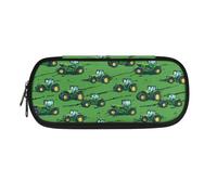 Estuche pequeño para espejo de coche, estuche grande con cremallera, para escuela, adolescentes, niñas, niños, hombres, mujeres, bolsa de almacenamiento de papelería, Tractor sobre hierba, Talla