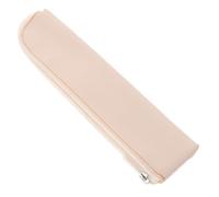 Estuche Pequeño para Lápices Beige de Piel Pu, Portátil y Bonito