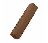 Estuche pequeño para lápices, bolsa de almacenamiento de cuero con cremallera, organizador portátil para bolígrafos, bolsa de cosméticos de viaje para mujeres y hombres, Brown