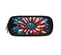 Estuche pequeño para lápices con cremallera, diseño de gato, estuche pequeño para lápices, monedero, bolsa de cosméticos, bonita bolsa de almacenamiento, Bandera americana, Talla única, Bandera