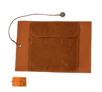 Estuche Pequeño para Lápices Marrón de Piel Sintética Estilo Retro