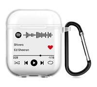 Estuche Personalizado para AirPods de 2 Lados para Apple AirPods de 1 y 2 Generaciones, Cubierta de Estilo Musical con Código de Spotify Escaneable (Semitransparente)