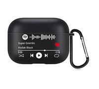 Estuche Personalizado para AirPods de 2 Lados para Apple AirPods Pro 2nd 2022, Cubierta de Estilo Musical con Código de Spotify Escaneable (Negro)