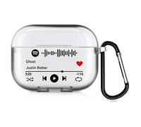 Estuche Personalizado para de 2 Lados para Apple AirPods Pro 3rd (2025), Cubierta Estilo Música con Código de Spotify Escaneable (Semitransparente)