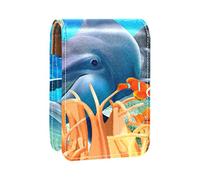 Estuche personalizado para lápiz labial, bolsa de maquillaje portátil, bolsa de cosméticos, soporte para lápiz labial, organizador de maquillaje, increíble mundo submarino, Varios colores, 9.5x2x7 cm/3.7x0.8x2.7 in