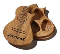 Estuche personalizado para púas de guitarra: caja de madera grabada a medida para guardar púas, el regalo musical perfecto para músicos y amantes de la música (caja para guitarra).