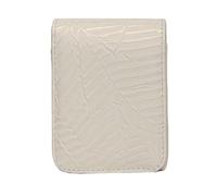 Estuche Pintalabios Bolsa de lápiz Labial Cuero PU portátil, Mini Funda Protectora for con botón a presión, Estuche Almacenamiento for Espejo(White)
