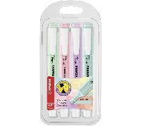 estuche plastico swing cool pastel 4 unidades surtidas trazo 14mm. stabilo 2754-08