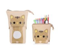 Estuche plegable para lápices con práctico diseño telescópico de lona de calidad, material de lona PU para una mejor organización en su mochila