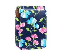 Estuche portátil con diseño de flores de guisante dulce para pintalabios, mini caja de almacenamiento para pintalabios, estuche organizador de lápices labiales con espejo para mujer, Varios colores, 9.5x2x7 cm/3.7x0.8x2.7 in