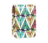 Estuche portátil con diseño de tipi bohemio para pintalabios, mini caja de almacenamiento para pintalabios, estuche organizador de lápices labiales con espejo para mujer, Varios colores, 9.5x2x7 cm/3.7x0.8x2.7 in