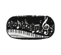 Estuche portátil de alta capacidad con teclas de piano con notas musicales para estudiantes, adolescentes y adultos, Black, Talla única, Organizador de bolsas