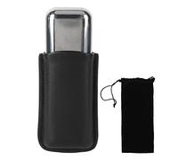 Estuche portátil de cuero para 2 puros con tubo de acero inoxidable para viajes al aire libre (negro)