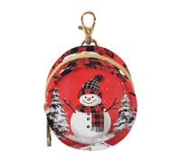 Estuche portátil para chupete con diseño de búfalo rojo y negro, diseño de muñeco de nieve y árboles de Navidad, 1 monedero, accesorios de viaje