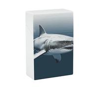 Estuche portátil para cigarrillos, impermeable, de plástico, tamaño normal, con bolsillo, 3D, tiburón, pez, funda de almacenamiento abierta para hombres y mujeres