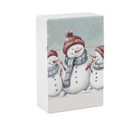 Estuche portátil para cigarrillos, impermeable, de plástico, tamaño normal, con bolsillo, para invierno, muñeco de nieve, funda de almacenamiento abierta para hombres y mujeres