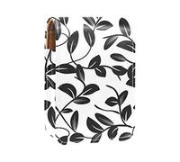 Estuche portátil para lápices de labios con diseño de hojas de ramas hermosas con espejo para mujeres, Varios colores, 9.5x2x7 cm/3.7x0.8x2.7 in