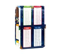 Estuche portátil para lápices de labios, mini caja de almacenamiento para lápices de labios, estuche organizador de lápices de labios con espejo para mujeres, mesas de multiplicación planeta, Varios colores, 9.5x2x7 cm/3.7x0.8x2.7 in