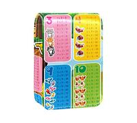 Estuche portátil para lápices de labios, mini caja de almacenamiento para lápices de labios, estuche organizador de lápices de labios con espejo para mujeres, mesas de multiplicación, Varios colores, 9.5x2x7 cm/3.7x0.8x2.7 in