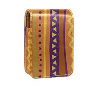 Estuche portátil para lápices de labios, mini caja de almacenamiento para lápices de labios, estuche organizador de lápices de labios con espejo para mujer, tribu geométrica, Varios colores, 9.5x2x7 cm/3.7x0.8x2.7 in