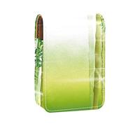 Estuche portátil para lápices de labios, mini caja de almacenamiento para lápices de labios, estuche organizador de lápices de labios con espejo para mujer, escena de bambú verde por la mañana, Varios colores, 9.5x2x7 cm/3.7x0.8x2.7 in