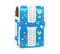 Estuche portátil para lápices de labios, mini caja de almacenamiento para lápices de labios, estuche organizador de lápices de labios con espejo para mujeres, mesas de multiplicación lindas, Varios colores, 9.5x2x7 cm/3.7x0.8x2.7 in