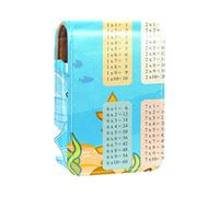 Estuche portátil para lápices de labios, mini caja de almacenamiento para lápices de labios, organizador de lápices de labios con espejo para mujer, mesa de multiplicación, Varios colores, 9.5x2x7 cm/3.7x0.8x2.7 in
