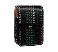Estuche portátil para lápices de labios, mini caja de almacenamiento para lápices de labios, organizador de lápices de labios con espejo para mujeres, mesas de multiplicación, color negro, Varios colores, 9.5x2x7 cm/3.7x0.8x2.7 in
