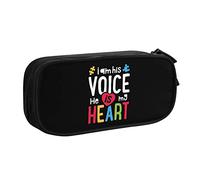 Estuche portátil para lápices I Am His Voice He is My Heart de Gran Capacidad de Doble Capa para Oficina y Escuela