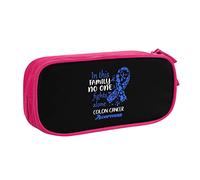 Estuche portátil para lápices In This Family No One Fights Colon Cancer Pencil Bag de Gran Capacidad de Doble Capa para Oficina y Escuela
