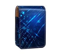 Estuche portátil para lápices labiales con forma de chip de alta tecnología con patrón de luz para viajes, mini caja de almacenamiento de lápiz labial con espejo para mujeres y mujeres, bolsa de cosméticos de cuero, Varios colores, 9.5x2x7 cm/3.7x0.8x2.7 in