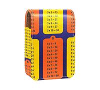 Estuche portátil para lápices labiales con mesa de multiplicación de matemáticas para viajes, mini caja de almacenamiento de lápiz labial con espejo para mujeres y mujeres, bolsa de cosméticos de cuero, Varios colores, 9.5x2x7 cm/3.7x0.8x2.7 in
