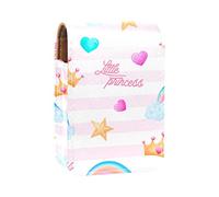 Estuche portátil para lápiz labial, mini caja de almacenamiento de lápiz labial, estuche organizador de lápiz labial con espejo para mujer, elementos lindos de princesita, Varios colores, 9.5x2x7 cm/3.7x0.8x2.7 in