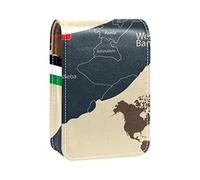 Estuche portátil para lápiz labial, mini caja de almacenamiento de lápiz labial, organizador de lápices labiales con espejo para mujeres, mapa de Israel y ubicación del país de la franja de Gaza, Varios colores, 9.5x2x7 cm/3.7x0.8x2.7 in