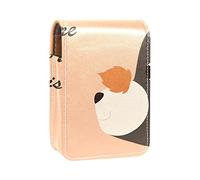 Estuche portátil para lápiz labial, mini caja de almacenamiento de lápiz labial, organizador de lápices labiales con espejo para mujer, otoño está aquí dibujado a mano, oso 01, Varios colores, 9.5x2x7 cm/3.7x0.8x2.7 in