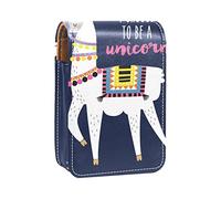 Estuche portátil para lápiz labial, mini caja de almacenamiento de lápiz labial, organizador de lápiz labial con espejo para mujer, dibujos animados, I Choose To Be a Unicorn Heart Star Arrow Cloud, Varios colores, 9.5x2x7 cm/3.7x0.8x2.7 in