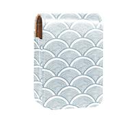 Estuche portátil para lápiz labial, mini caja de almacenamiento de lápiz labial, organizador de lápiz labial con espejo para mujer, patrón geométrico de escamas de sirena gris, Varios colores, 9.5x2x7 cm/3.7x0.8x2.7 in