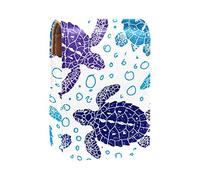 Estuche portátil para pintalabios con burbujas de tortuga azul y morado para viajes, mini caja de almacenamiento de lápiz labial con espejo para mujeres y mujeres, bolsa de cosméticos de cuero, Varios colores, 9.5x2x7 cm/3.7x0.8x2.7 in