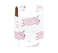 Estuche portátil para pintalabios para viajes, mini caja de almacenamiento de lápiz labial con espejo para mujeres y mujeres, bolsa de cosméticos de cuero, cerdo, Pegasus, unicornio, Varios colores, 9.5x2x7 cm/3.7x0.8x2.7 in