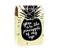 Estuche portátil para pintalabios para viajes, mini caja de almacenamiento de lápiz labial con espejo para mujeres y mujeres, bolsa de cosméticos de cuero You Are the of My Eye, Varios colores, 9.5x2x7 cm/3.7x0.8x2.7 in