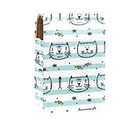 Estuche portátil para pintalabios para viajes, mini caja de almacenamiento de lápiz labial con espejo para mujeres y damas, bolsa de cosméticos de cuero con gatos dibujados a mano, Varios colores, 9.5x2x7 cm/3.7x0.8x2.7 in