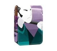 Estuche portátil para pintalabios para viajes, mini caja de almacenamiento de lápiz labial con espejo para mujeres y damas, bolsa de cosméticos de cuero para hombre japonés, Varios colores, 9.5x2x7 cm/3.7x0.8x2.7 in