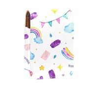 Estuche portátil para pintalabios para viajes, mini caja de almacenamiento de lápiz labial con espejo para mujeres y mujeres, bolsa de cosméticos de cuero, lindo unicornio mágico nubes de helado, Varios colores, 9.5x2x7 cm/3.7x0.8x2.7 in